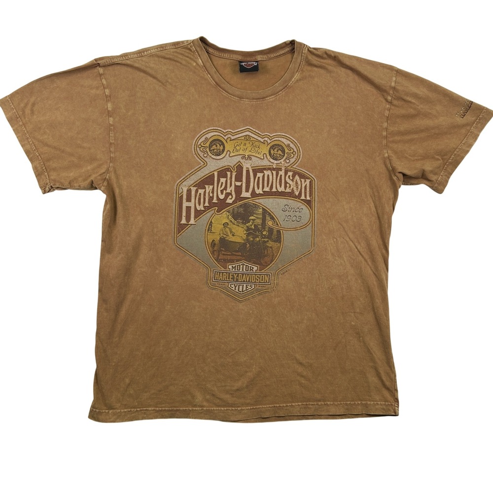 Harley Davidson‎ Shirt Mens XL 2000s Gail's Kansas City Motorcycle Graphic 2008